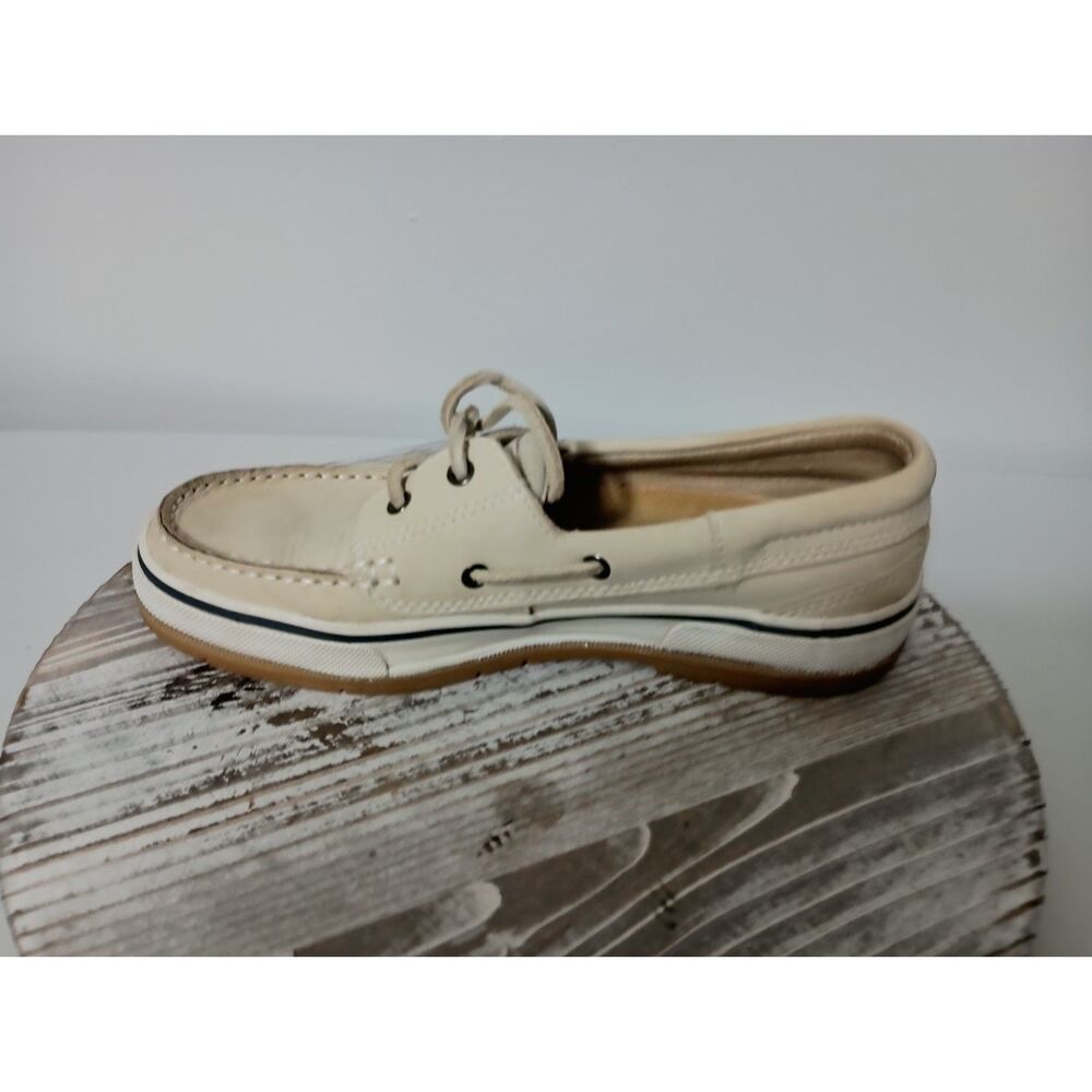 BASS Beige Cayman Loafer Leather Lace Boat Shoes - QAG2 - Women's Size 8.5 - Picture 2 of 7